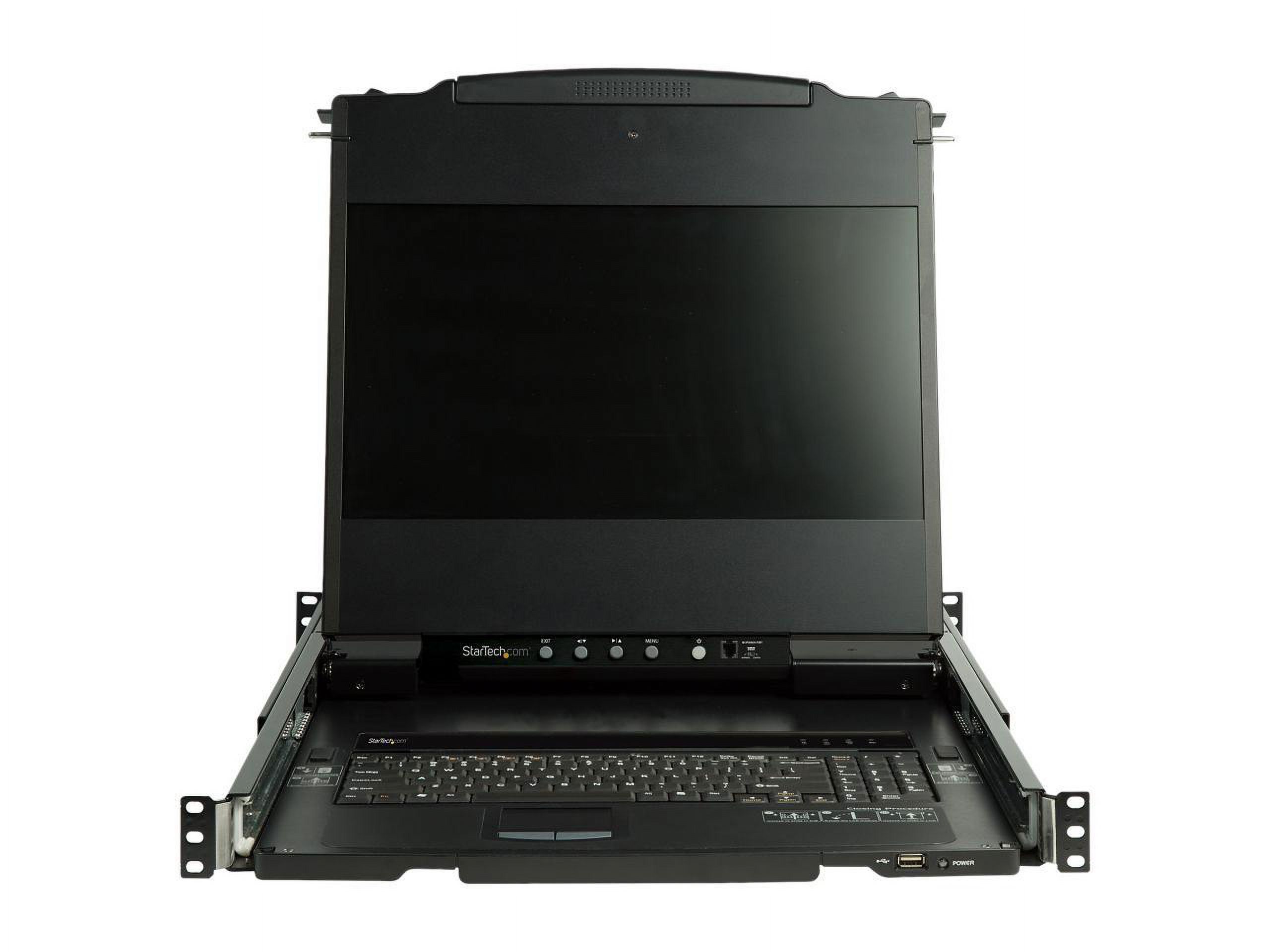 StarTech.com RKCOND17HD 17" HD Rackmount KVM Console - Dual Rail - Cables and Mounting Brackets Included - DVI and VGA - Rackmount LCD Monitor - image 2 of 5