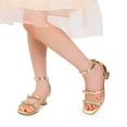 thumbnail image 2 of DREAM PAIRS Girls’ Low Heel Dress Sandals, Ankle Strap Pumps with Bow and Flower Details for Weddings, Parties, and Special Occasions – Little/Big Kids, 2 of 6