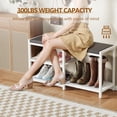 thumbnail image 2 of Shoe Bench & Rack Storage with Seat Cushion, 300 lb Capacity, White, 2 of 8