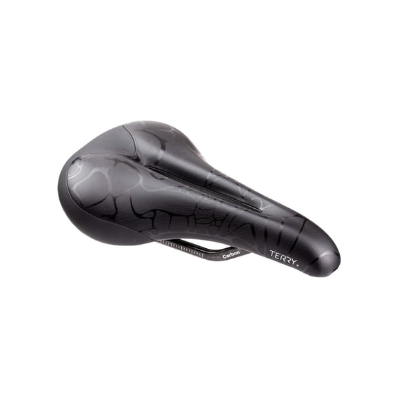 Terry Butterfly Carbon Bike Saddle - Bicycle Seat for Women - Flexible & Comfortable - Low Profile, Flat top - Black Leather