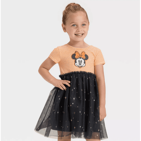 Toddler Girls' Disney Minnie Mouse Halloween Tulle Dress - Orange