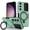 Lightgreen, variant on Phone Case for Samsung Galaxy S24 FE with Sliding Camera Cover, Hand Grip Anti Slip Design Kickstand Ring Holder Hybrid Magnetic Wireless Charging Phone Cover for S24 FE - White+Pink