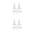 thumbnail image 2 of Sonducket Pendientes hipoalergénicos blancos con movimiento de silla para orejas sensibles Pendientes con movimiento de silla de recuerdo blanco blanco 2Conjunto, 2 of 6