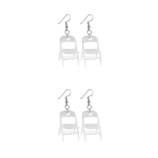 Minnieouse Llamativos Pendientes De Silla De Recuerdo Accesorio Único Y De Moda Pendientes De Movimiento De Silla De Recuerdo Blanco blanco 2Conjunto