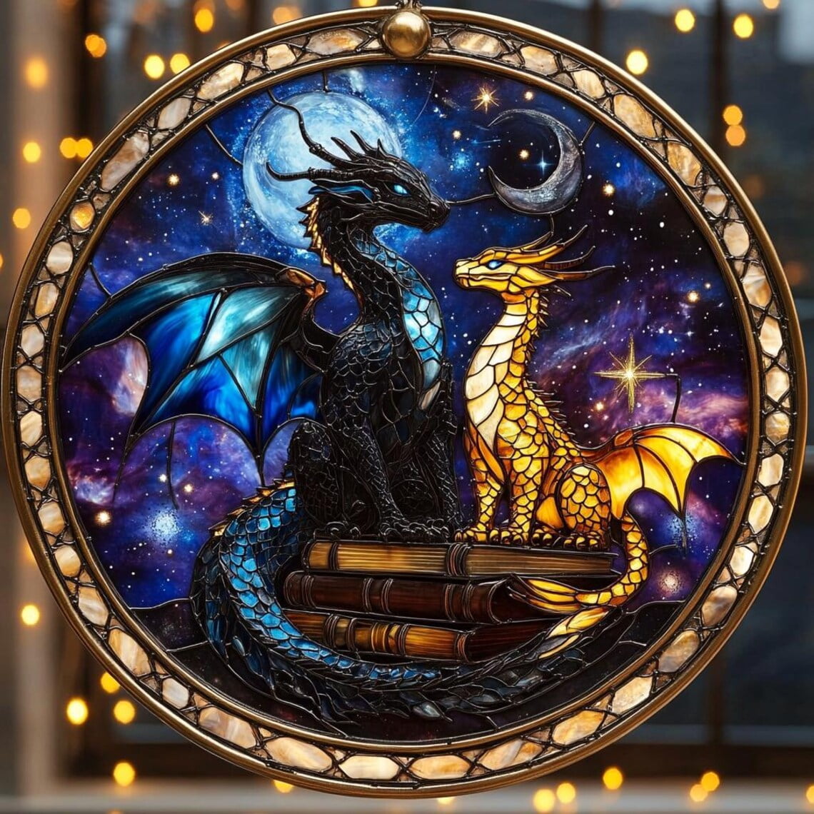 Fourth Wing Dragon Glass Suncatcher v4 Basgiath War College Decor Fantasy Bookish 3.5 in