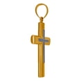 thumbnail image 2 of 14k Two-tone Gold Mens Cross Religious Charm Pendant 61.7x30.2mm Wide Necklace for Men - 3.8 Grams, 2 of 2