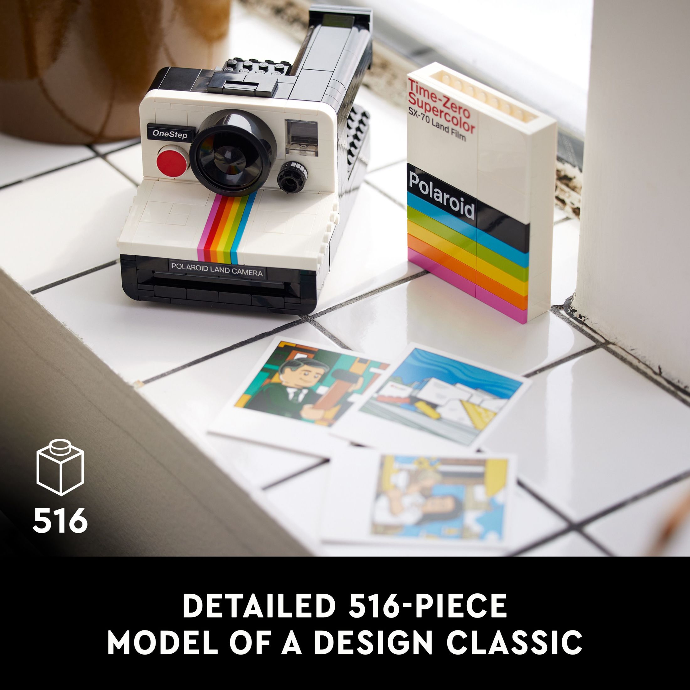 LEGO Ideas Cámara Polaroid OneStep SX-70 Set de Construcción - Modelo de Exhibición Coleccionable de Cámara Polaroid - Regalo para Graduación - Decoración para Habitación u Oficina para Amantes de la Fotografía - 21345 3