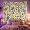 thumbnail image 2 of Vintage Wildflowers with Garden Blooms and Leafy Stems, Romantic Folk Art for Plant Lovers, Floral Art Print, Anniversary Gift, Tapestry Wall Hanging for Bedroom and Living Room, 2 of 7