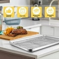 thumbnail image 5 of Dosaele Small Toaster Oven Tray with Cooling Rack Stainless Steel Small Toaster Oven Baking Pan and Cookie Sheet for Baking Rectangle Mirror Finish  Thick & Sturdy, 5 of 5