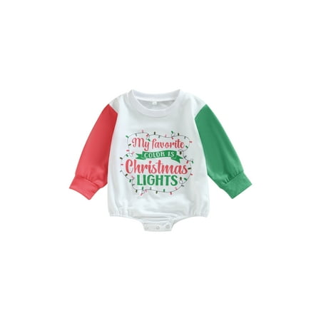 

Fayueye Baby Girls Autumn Casual Romper Long Sleeve O Neck Letter Print Contrast Color Playsuit