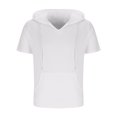 thumbnail image 4 of Pantalones para Hombres Cortos Casual Sólido Manga Corta Blusa con Capucha, Top de Bolsillo con Ajuste Suelto para Uso Al Aire Libre Y Diario, Tela de Poliéster, 4 of 7