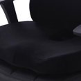thumbnail image 3 of Juego de cojín de asiento con soporte lumbar de poliéster, cómodo cojín para silla para oficina y hogar, juego de franela, juego combinado de cojín negro y cojín de respaldo, 3 of 5