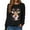 Black, variant on Womens Sweatshirt Christmas Long Sleeve Crewneck Casual Print Pullover Tops