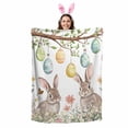 thumbnail image 2 of Throw Blanket Fleece Throw Blanket 50x80in, Rustic Easter Cute Rabbit Flower Soft Lightweight Bed Blankets Colorful Egg Tree Branch Fuzzy Couch Blankets for All Season, 2 of 9