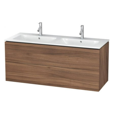 Duravit Lc625807979 L Cube 50 3 4 Wall Mount Double Bathroom Vanity With Two Drawers In Natural Walnut Decor