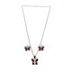 thumbnail image 2 of COLLAR DE MARIPOSA ROJA DE PLATA Y ARETES, 2 of 4