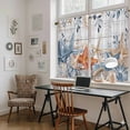 thumbnail image 5 of Blue Coastal Kitchen Curtains 45 Inch Length, Summer Beach Starfish Weeping Eucalyptus Wooden Tiers Curtains for Bathroom Bedroom Cafe, Light Filtering Window Treatment Drapes 2 Panels 42"Wx45"L, 5 of 8