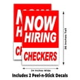 thumbnail image 2 of Now Hiring Checkers (24" X 36") Vinyl Decal Only (Pack of 2), 2 of 4