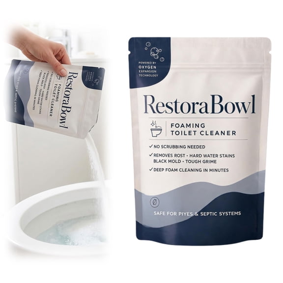 2026 Upgraded Restorabowl Foaming Cleaning Powder – Fast Dissolving Daily Toilet Cleaner with Fresh Scent, Safe for Pipes & Septic Tanks – 300g (1PCS)
