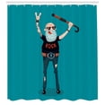 thumbnail image 3 of Ambesonne Retirement Shower Curtain, Rock Music Fan Man, 69"Wx75"L, Multicolor, 3 of 3