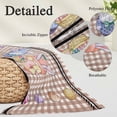 thumbnail image 2 of Bunny Gnomes Easter Pillow Covers, Linen Long Throw Pillow Case, Eggs Brown Checkered Farmhouse Holiday Pillow Protector Decorative Cushion Cover for Living Room/Bedroom 16" x 24", 2 of 8
