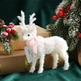 thumbnail image 5 of SLYNSHome Christmas Reindeer Decor,Glitter Deer Figurine White Mini Elk Statue for Home Xmas Holiday Table Decorations, 5 of 7