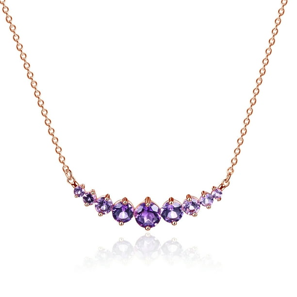Peermont Jewelry 18K Rose Gold Plated & Genuine Amethyst Necklace