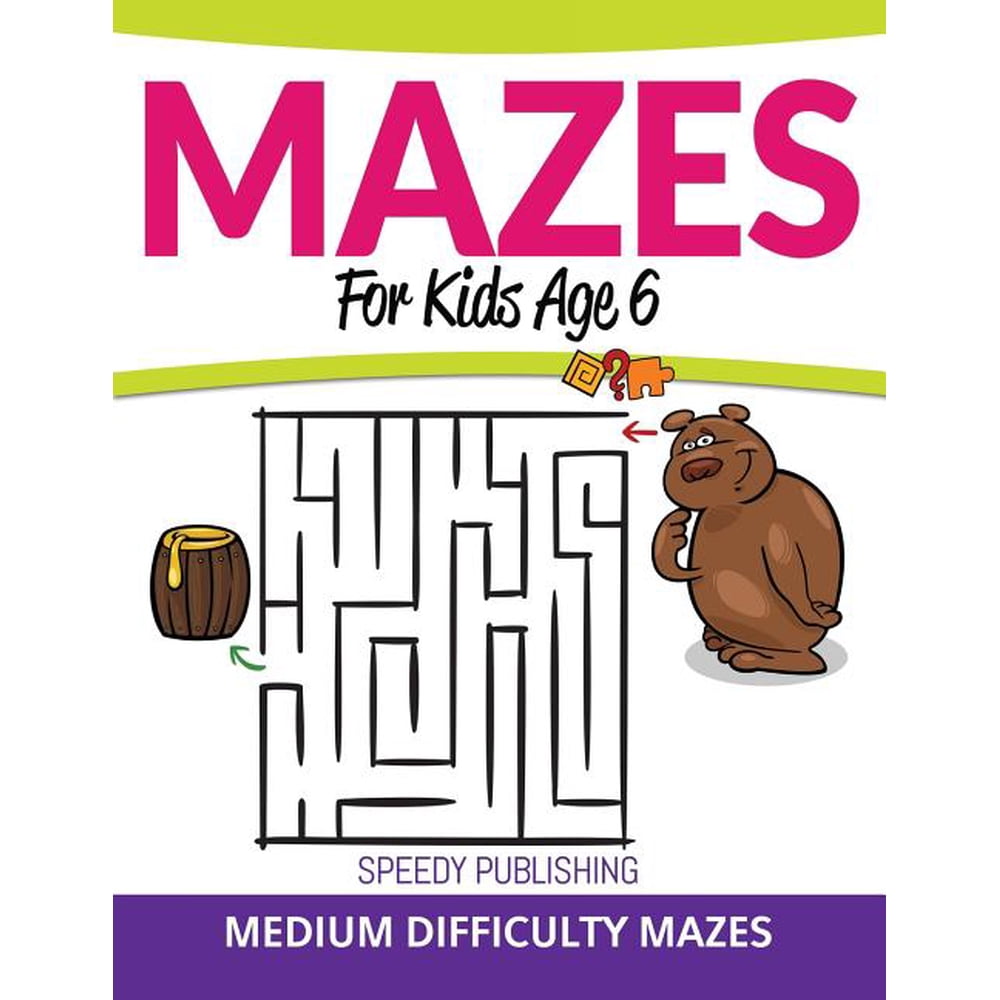 Mazes For Kids Age 6 : Medium Difficulty Mazes (Paperback) - Walmart ...