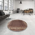 thumbnail image 4 of Ahgly Company Machine Washable Indoor Square Traditional Camel Brown Area Rugs, 8' Square, 4 of 7
