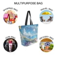 thumbnail image 7 of FORMRS Womens Canvas Tote Bag with Zipper Inner Pocket Shoulder Handbag, Crystal Ocean, 7 of 7