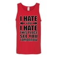thumbnail image 2 of Wild Bobby I Hate You I Hate This Place See You Tomorrow Gym/Workout Men Graphic Tank Top, Red, 3X-Large, 2 of 5