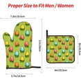 thumbnail image 3 of Easter Oven Mitts and Pot Holders 4 Pcs Sets for Kitchen, Cooking Gloves Heat Resistant Oven Mitt Gloves Non Slip Potholders for Baking, BBQ, Grilling, 3 of 6