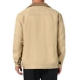 thumbnail image 3 of INSPIRE CHIC Men's Winter Coat Collared Button Front Fleece Lining Pockets Trucker Jacket S Light Khaki, 3 of 6