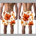 thumbnail image 3 of luoweisi Men's Beach Shorts Quick Dry Swim Trunks with Mesh Lining Maple Leaf Pumpkin L, 3 of 5