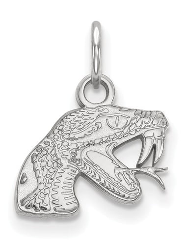 925 Sterling Silver Rhodium-plated Laser-cut Florida State University XS Pendant