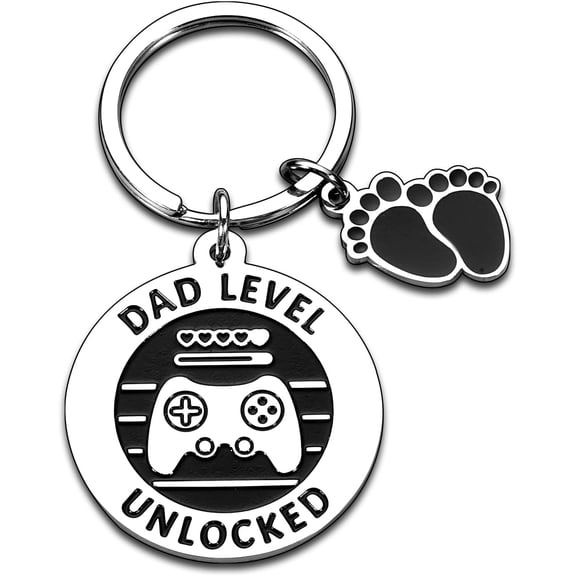 First Fathers Day Keychain Gifts for New Dad, Pregnancy Announcement Gifts for Expectant Dads New Dads, New Dad Gifts, Dad to Be Gifts for Men, Dad Level Unlocked Keychain Baby Shower Gender Reveal