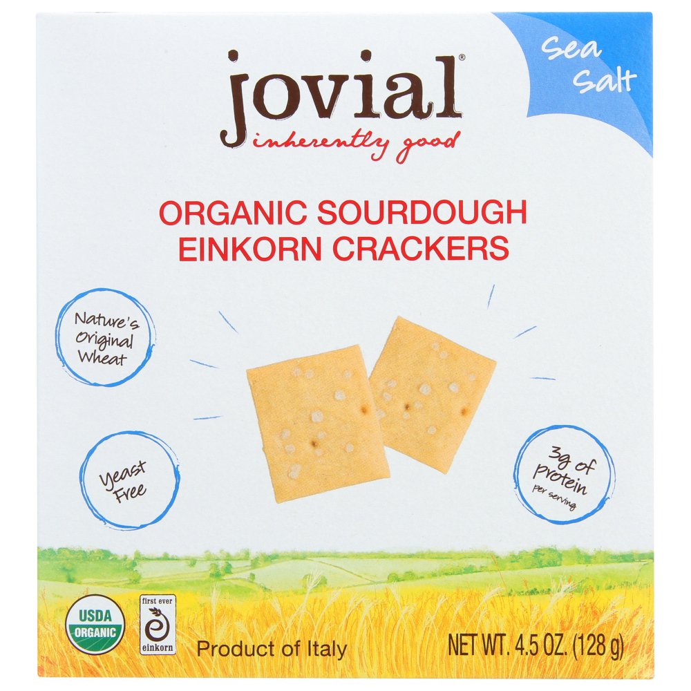 Jovial Sourdough Einkorn Crackers Sea Salt, 4.5 Oz.
