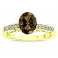 thumbnail image 2 of Star K � Oval 8x6 Genuine Smoky Quartz Channel Set Engagement Promise Ring, 2 of 9