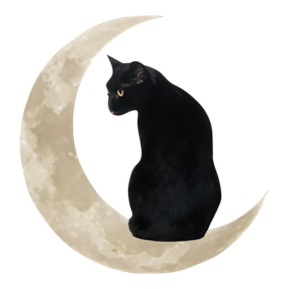 asddcavvf Metal Wall And Moon Hanging Modern Wall Art Decorations For Indoor Outdoor Living Room Bedroom Kitchen Hallway Stairs 30 X 30cm (Cat)