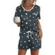 thumbnail image 2 of Ekouaer Pajama Set for Women 2 Piece Lounge Set Short Sleeve Tops and Shorts Soft Sleepwear, Chest Pocket, 2 of 5