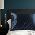 thumbnail image 2 of REGALWOVEN 25 Momme Silk Pillowcase with Envelope Closure for Bedroom, Navy King(20"x36"), 2 of 8