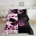 thumbnail image 2 of Feelyou Romantic Butterfly Kids Bedding Comforter Set, Black Pink Leopard Print Twin Comforter Sets, Modern Fashion Reversible Bedding Set, Breathable Home Decor, 2 Pieces, 2 of 8