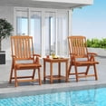 thumbnail image 2 of Costway Foldable Patio Chair with Armrest, Curved Back, Slatted Seat for Backyard Deck Brown, 2 of 9