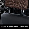 thumbnail image 4 of Kdxio Brown Gold Grid Pattern Print 2 Piece Car Head Rest Covers Set Auto Front/Rear Seats Headrest Cover Universal Fit Most Cars,Sedan, SUV, 4 of 9