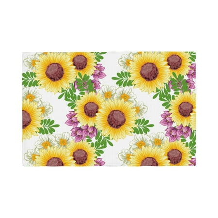

Placemats Set of 4 Sunflowers Heat Resistant Non - Slip Place mats Waterproof table mat for Kitchen Dining-4片装