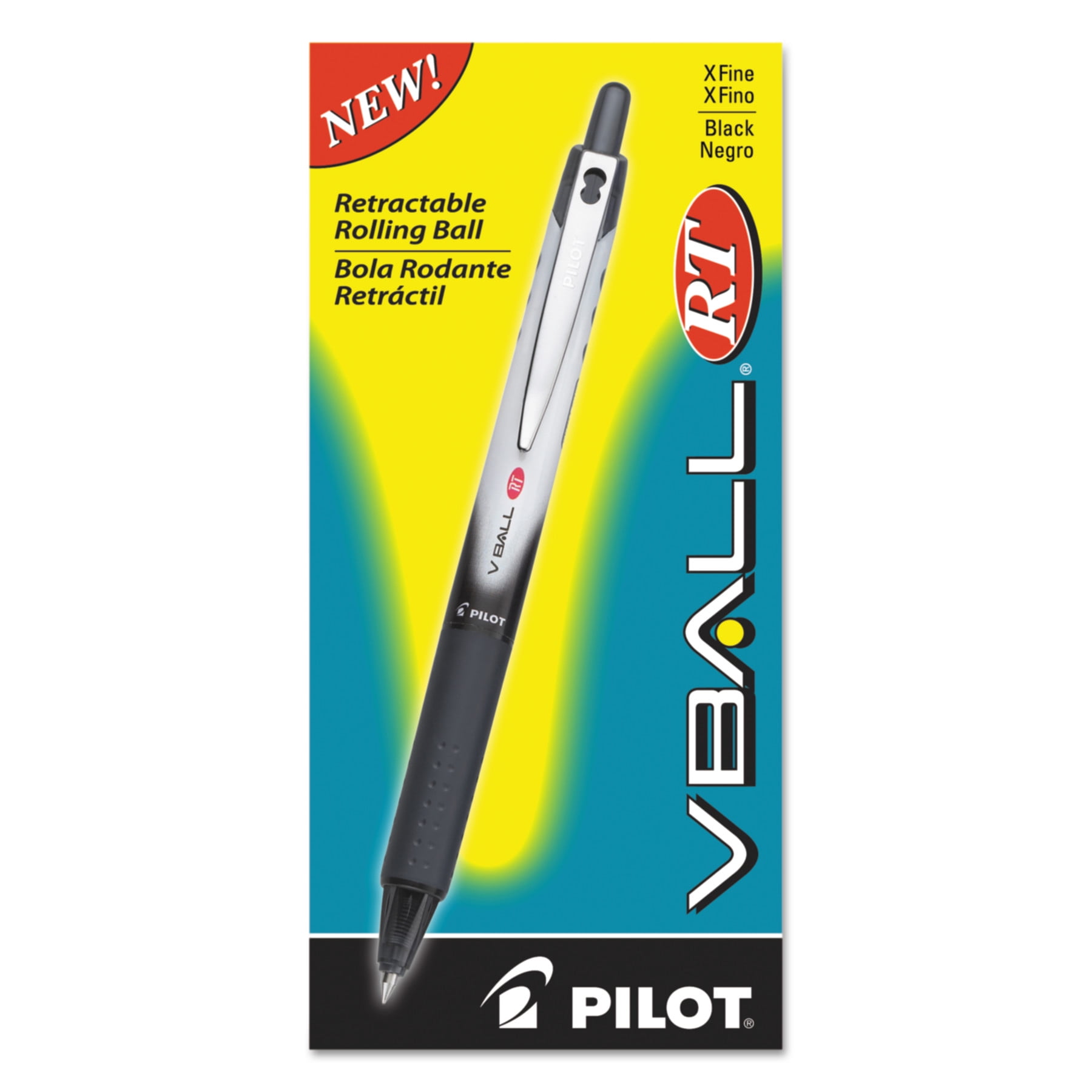 Ik heb een contract gemaakt metgezel Samenhangend Pilot VBall RT Liquid Ink Retractable Roller Ball Pen, Black Ink, .5mm,  Dozen -PIL26106 - Walmart.com
