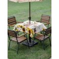 thumbnail image 4 of Outdoor Tablecloth with Umbrella Hole for Patio/Picnic/Party/Camping, Pig Sunflower Western Waterproof Table Cloth Square Cover Washable, Rustic Daisy Grey Wooden (60"x 60"), 4 of 8