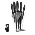 thumbnail image 1 of NutriChef 7 Piece Stainless Steel Knives Set with Block Stand and Sharpener, 1 of 5