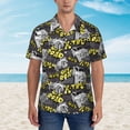 thumbnail image 4 of Balery White Retro Off-Road Vehicle Print Men's Hawaiian Shirts Short Sleeve Beach Shirt Relaxed Fit Vacation Button Down Shirts-3X-Large, 4 of 9
