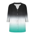 thumbnail image 5 of ShiShine Womens Gradient Color Shirts 3/4 Sleeve V Neck Button Down T-Shirts Casual Loose Fit Floral Printed Fall Going Out Blouses, 5 of 5